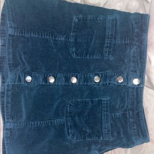 Corduroy green skirt